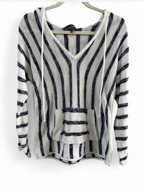 Michael Stars Striped Knit Beach Hoodie Size Small